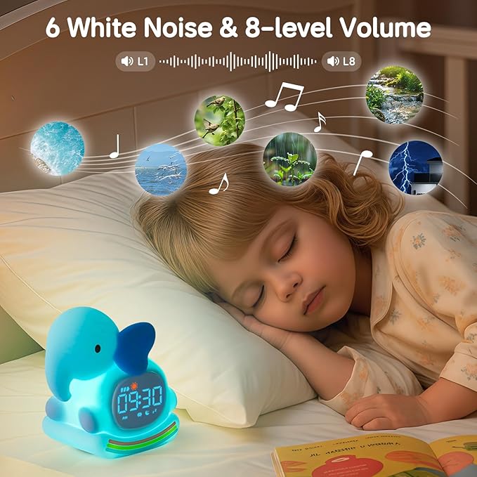 Alarm Clock for Kids with Night Light, Sleep Training Clock Time to Wake Clock - Image 4