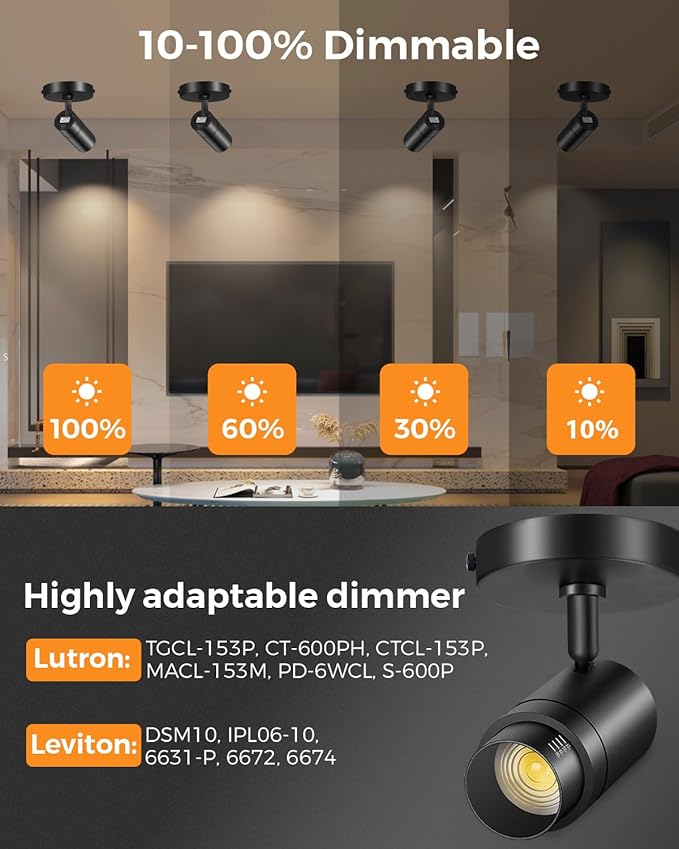 Zoomable LED Ceiling Spot Lights Indoor Adjustable Ceiling Spotlight Fixture - Image 4