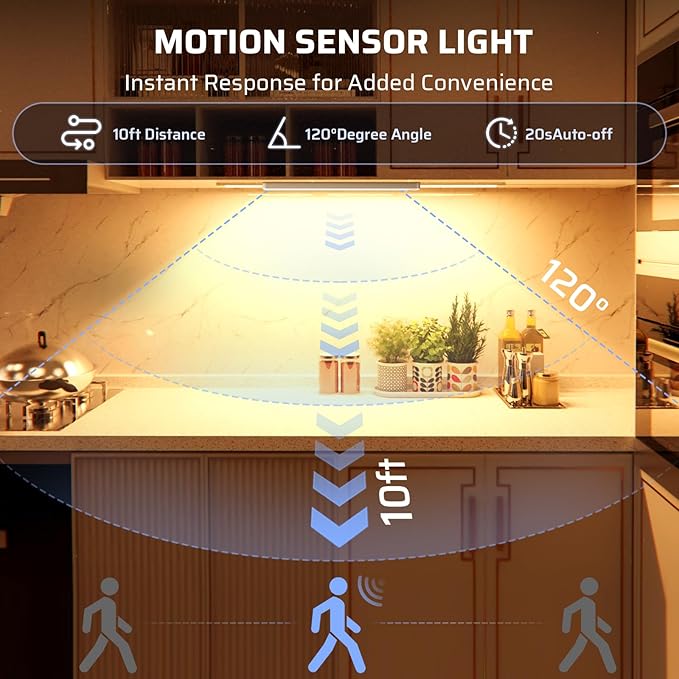 5 Pack Under Cabinet Lighting Wireless 14inch LED Motion Sensor Magnetic Light - Image 2