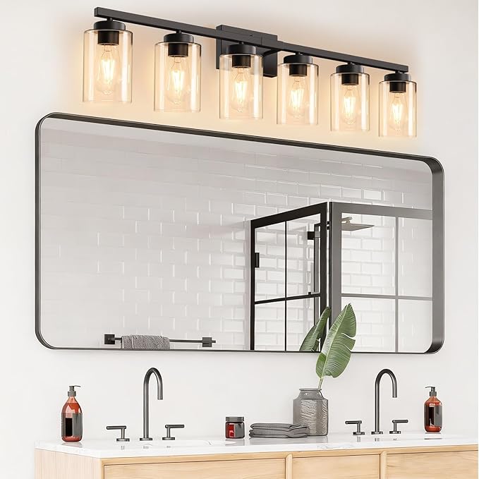 IZORRO Black Bathroom Vanity Light, 6-Light Vanity Lighting fixtures Over Mirror - Image 8