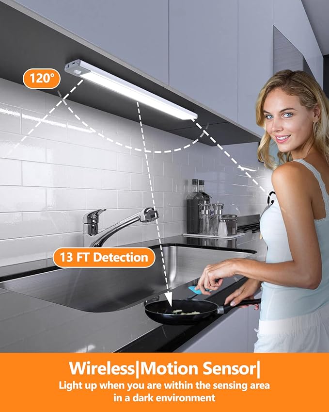 PRIORARE Motion Sensor Closet Light 54 LED Under Cabinet Night Lighting - Image 6