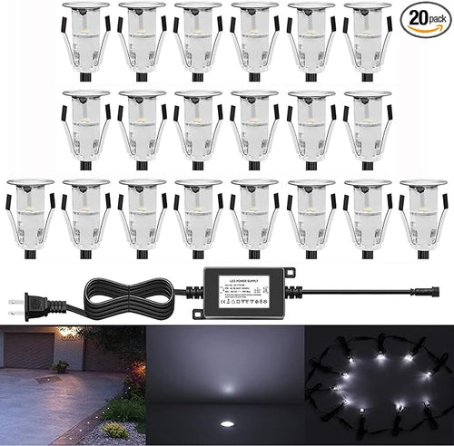 0.7" Tiny Recessed LED Deck Lighting Kits 12V Cool White Waterproof IP67 by QACALEDOutdoorRecessedDeckLightingKits