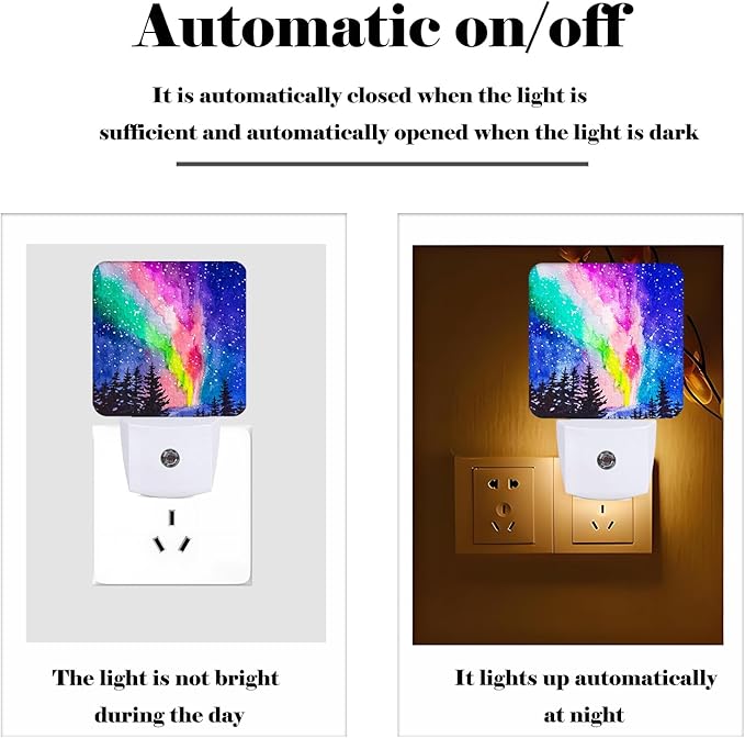 Northern Lights Night Light, Plug-in Nightlights Auto Sensor Night Lamp Dusk to - Image 3