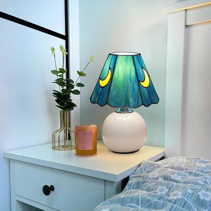 Tiffany Lamp - Mushroom Stained Glass Table Lamp 7.5x7.5x11 Inches - Mushroom - Image 2