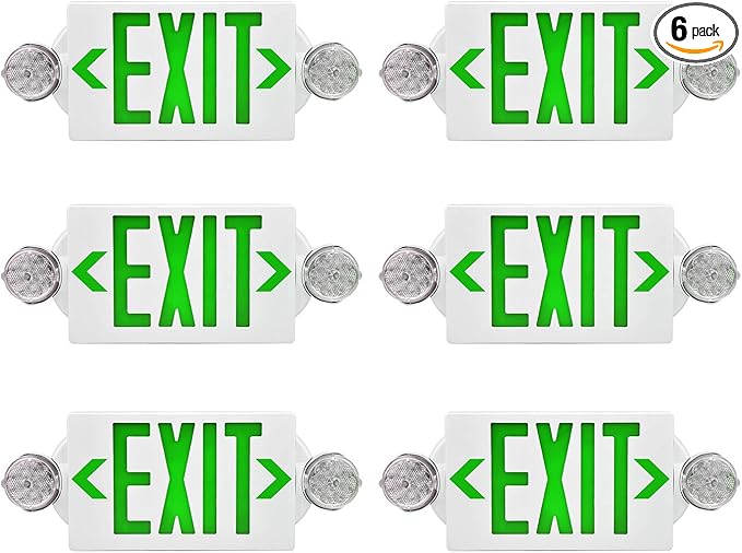 AKT LIGHTING LED Emergency Light & Exit Sign Combo, UL Certified Emergency Exit by AKTLIGHTING