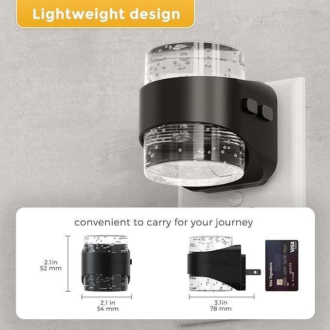 L LOHAS LED Night Light, Bubble Night Lights Plug into Wall, 2 Pack - Image 3