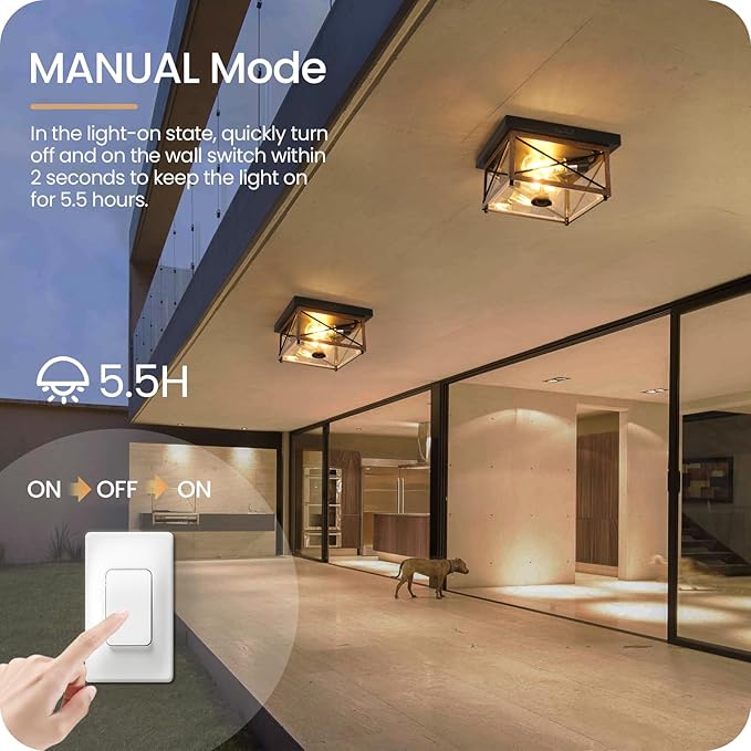 Outdoor Ceiling Light with Motion Sensor, Flush Mount Porch Ceiling Lights - Image 4