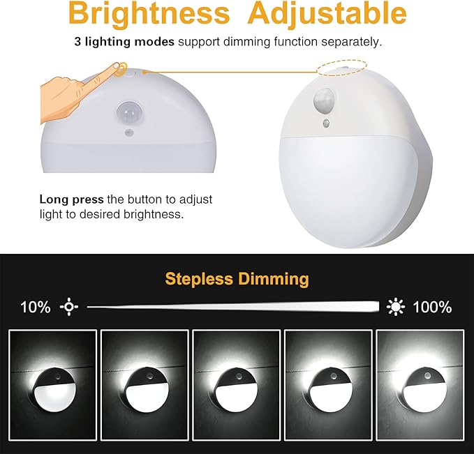 6 Pack Battery Night Light, Toilet Lights, 2.6" Small Motion Senor Light - Image 5