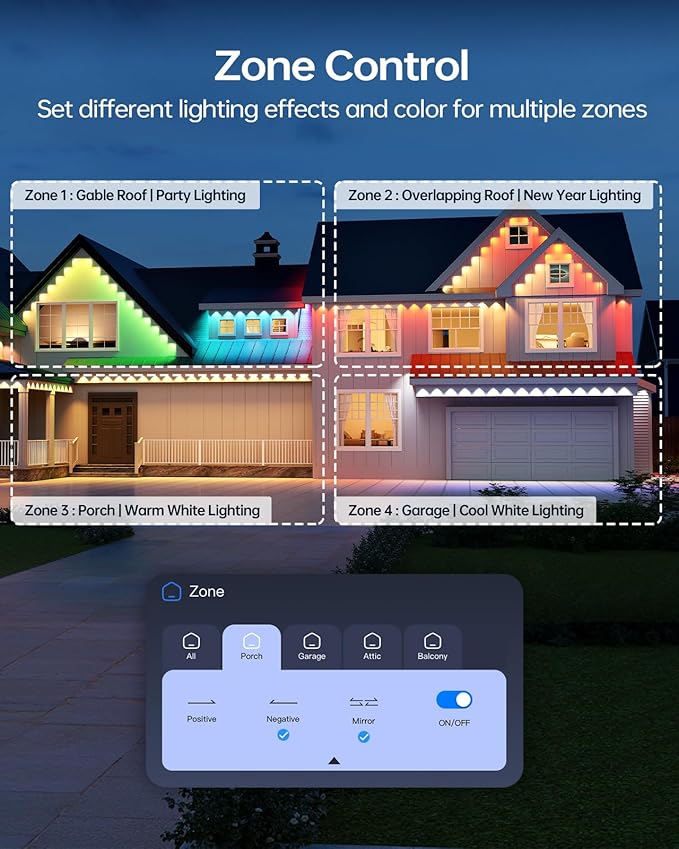 ASAHOM AI Permanent Outdoor Lights S107C, 150FT - Image 9
