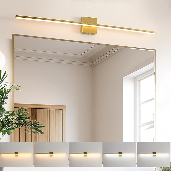 Brushed Gold Vanity Light 40 Inch Modern Bathroom Light Fixtures 23W Wall by fengkiop