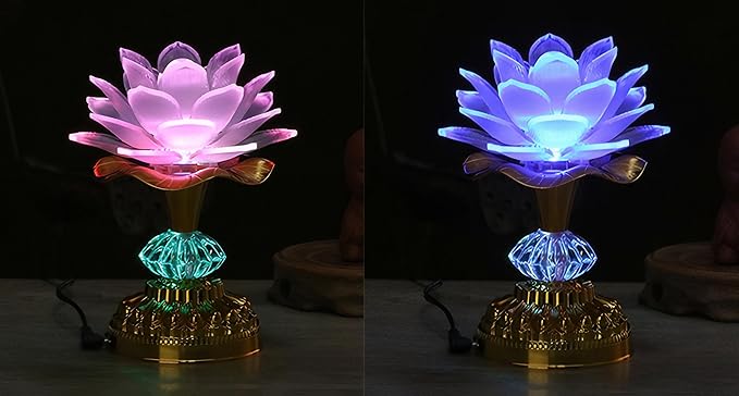 2Pack - Colorful LED Lotus Buddhist Lamp, Gradient Buddha Light - Image 5