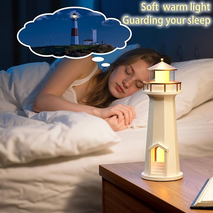 Light House Night Light with Speaker, Moon Projection Lamp, Wireless Phone - Image 8
