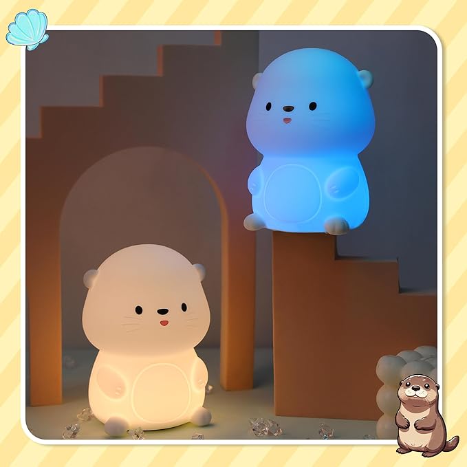 Attivolife Otter Night Light for Kids, Cute Sea Otter Silicone Lamp, Protable - Image 8