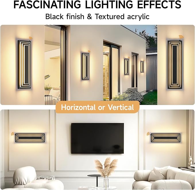 Dusk to Dawn Outdoor Led Wall Lights, 23.6 in Long Exterior Lighting Fixtures - Image 3