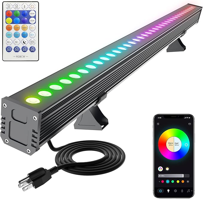 Smart Wall Washer Light Dimmable APP Control, 180W RGBCW Color Changing Linear by ProfessionalRGBWLEDSupplier
