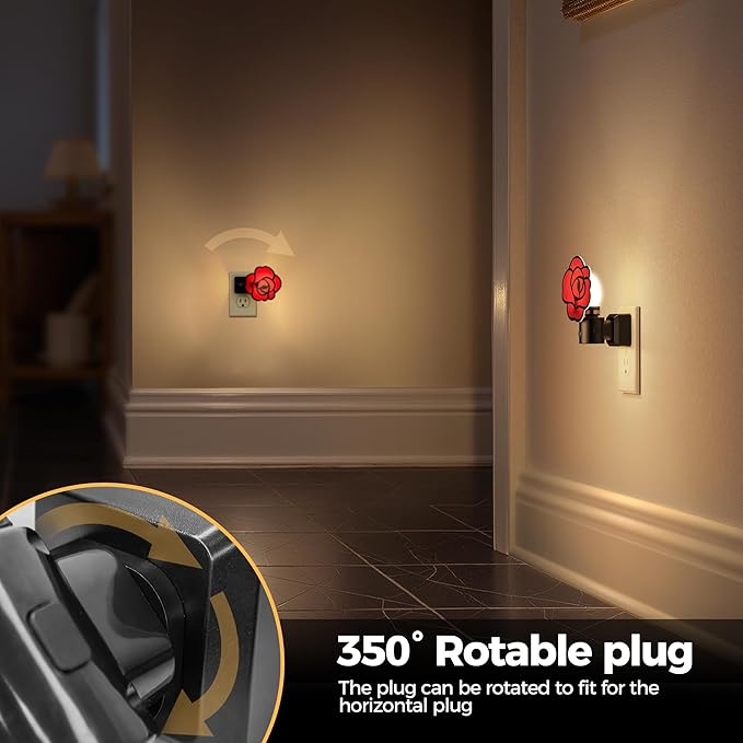 Briignite Flower Night Light 1 Pack, Rose Night Lights Plug into Wall Dimmable - Image 7