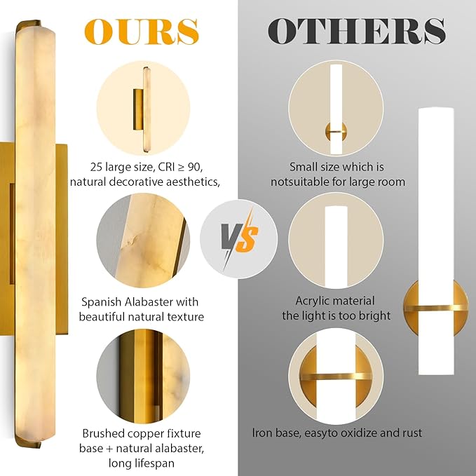 Alabaster Wall Sconces Set of Two, 25in Brass Alabaster Sconce, Modern Spanish - Image 3