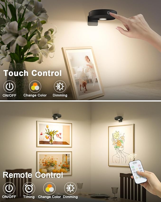 WILLED Picture Lights for Wall Rechargeable, Wireless Battery Operated Art - Image 6