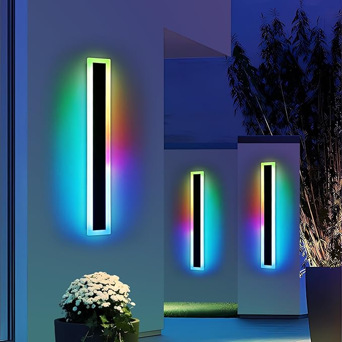 Widened 2 Pack Long RGB LED Wall Lights, 39.3inch Modern Dimmable Outdoor - Image 6