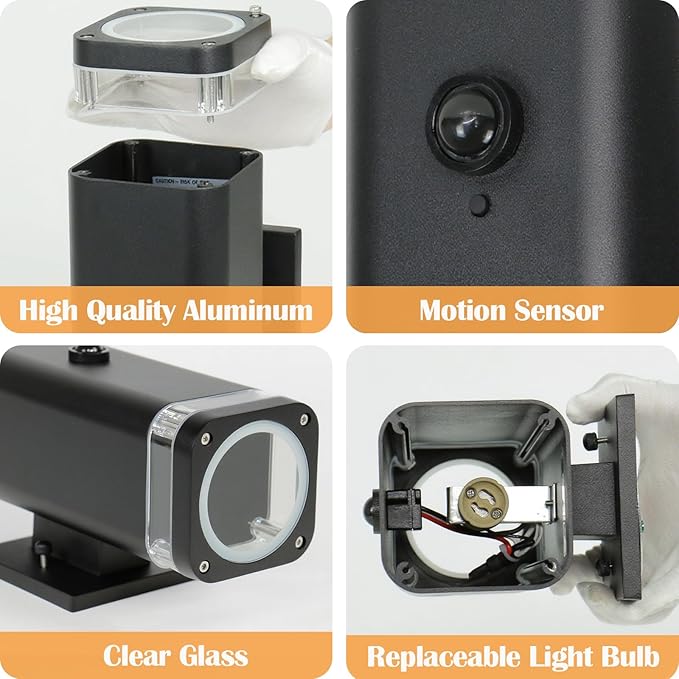 wowlite 2 Pack Motion Sensor Outdoor Wall Lights, Dusk to Dawn Outdoor Lighting - Image 7