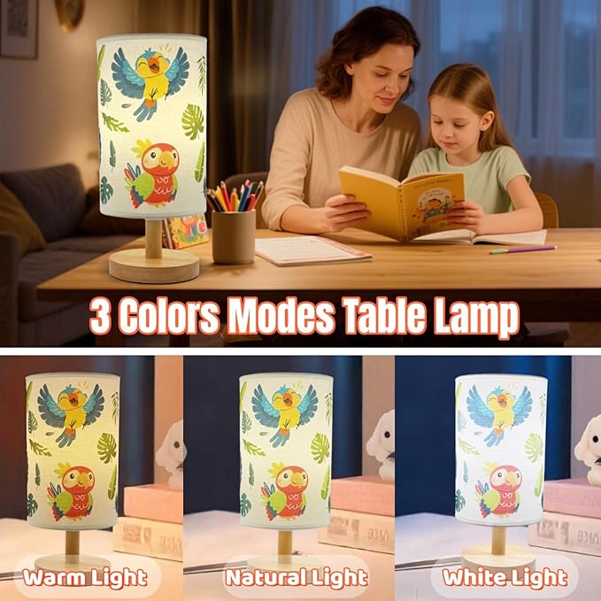 Kids Desk Lamp for Bedroom Bedside, Gift for Boy-3 Color Modes Nightstand Night - Image 3