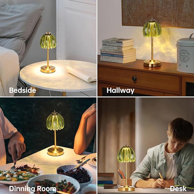 Tulip Table Lamp with 5000mAh Battery & Touch Control, Small Cordless Table - Image 5