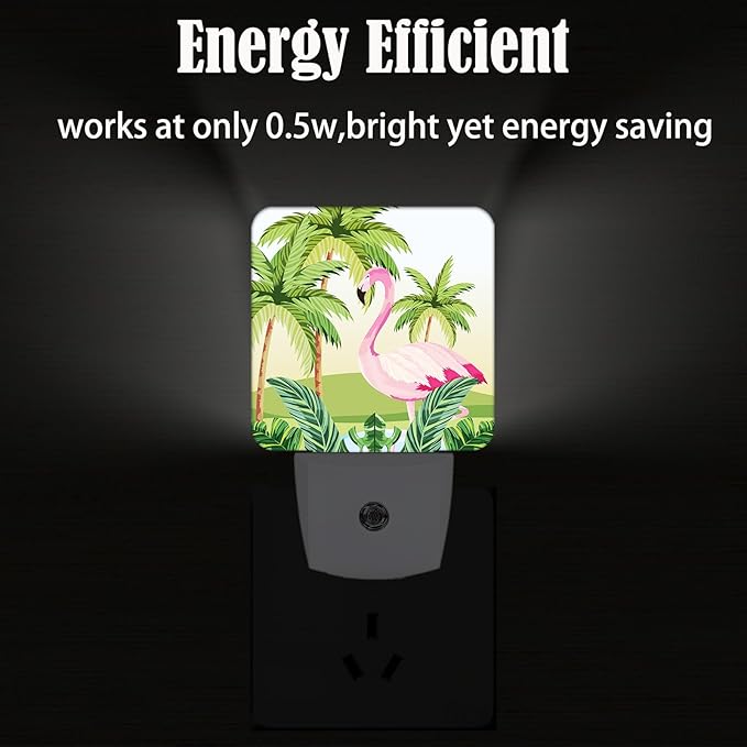 Tropical Flamingo Cartoon Night Light, Plug-in Night Lights - Image 4