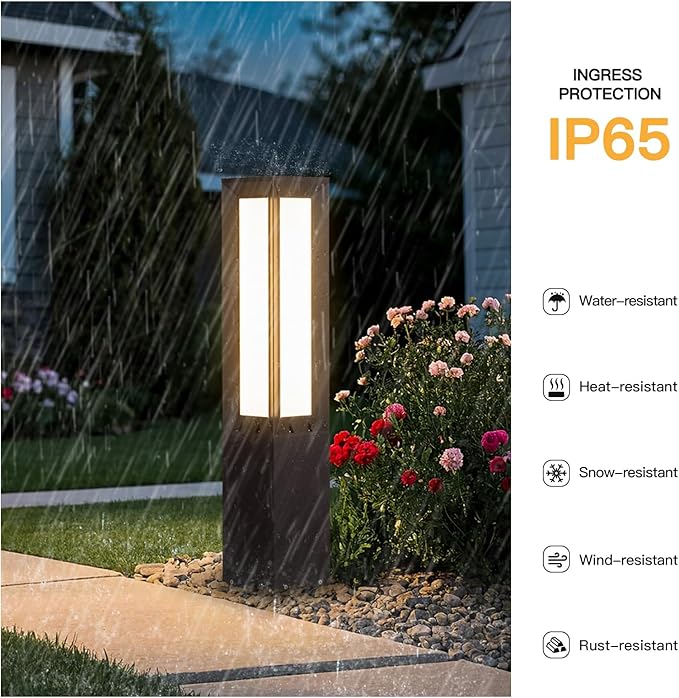 Solar Pathway Light, 31.5" Landscape Path Lights Outdoor Waterproof, Aluminum - Image 3