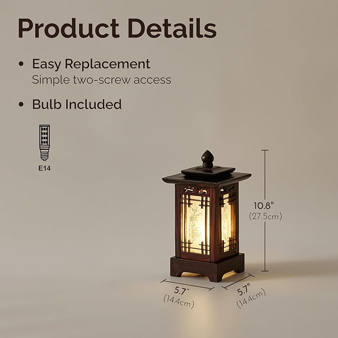 Antique Alive Traditional Korean Wood Lamp | Handmade Asian Oriental Table - Image 7