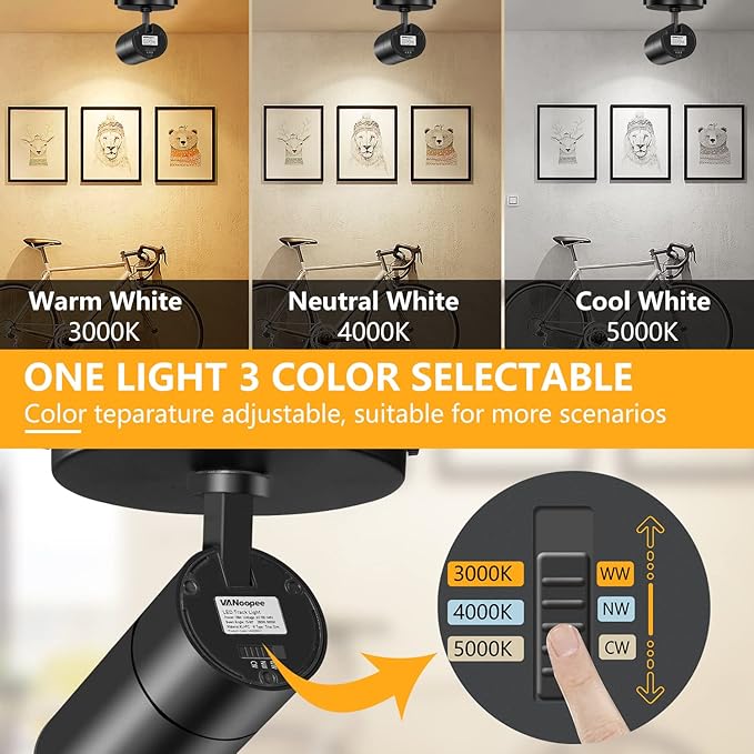 VANoopee 3-Color Zoomable LED Ceiling Spotlight Flush Mount Adjustable - Image 3