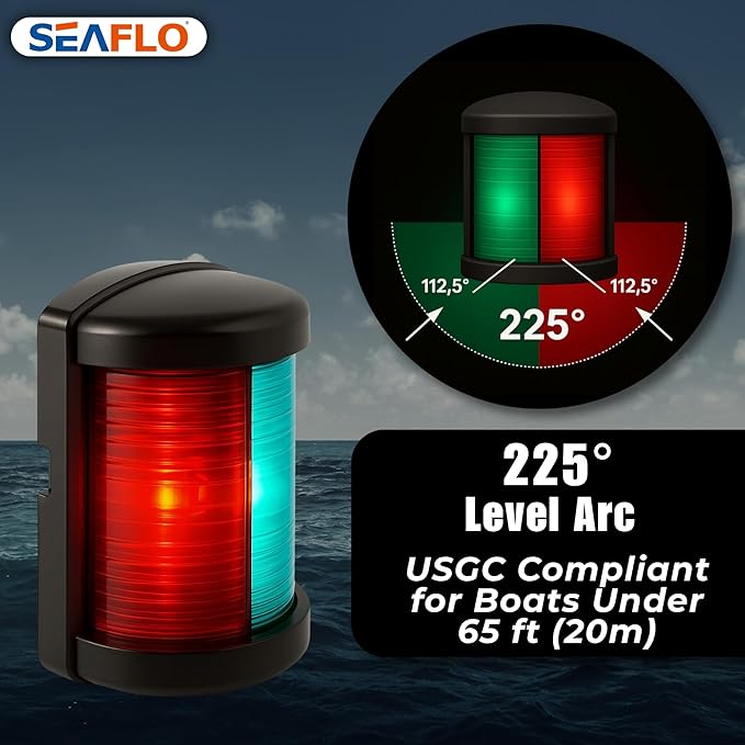 SEAFLO 11 Series Mini Sized LED Bi-Color Red/Green Navigation Light – 12V - Image 5