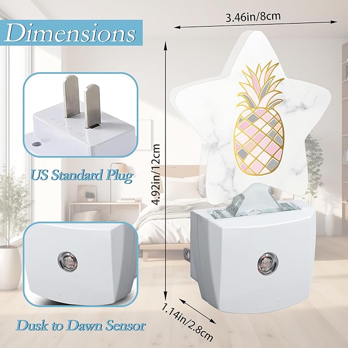 Rose Gold Pineapple Plug-in Night Light - Image 2
