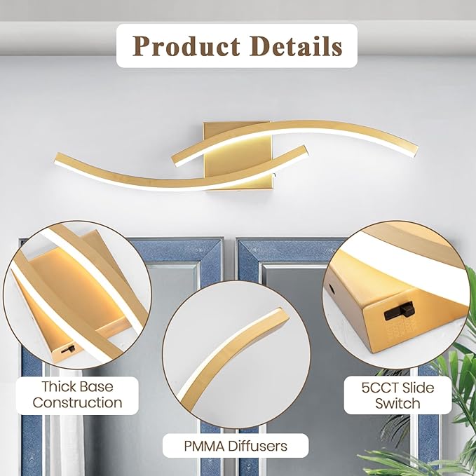 23.62 inch Vanity Light for Bathroom Lighting Fixtures Over Mirror Dimmable - Image 8