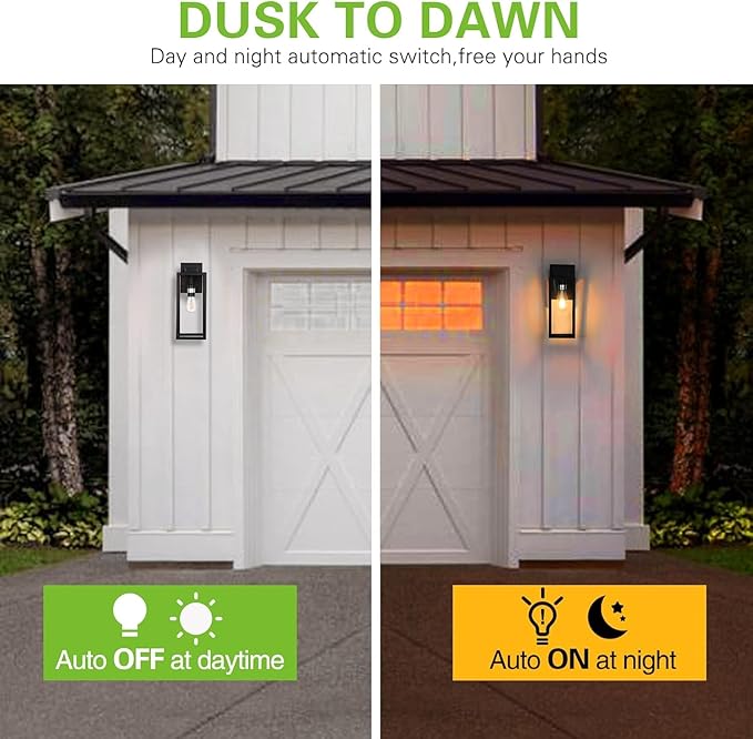 Large Outdoor Wall Light, 16 Inch Outdoor Wall Lantern, Dusk to Dawn Exterior - Image 3
