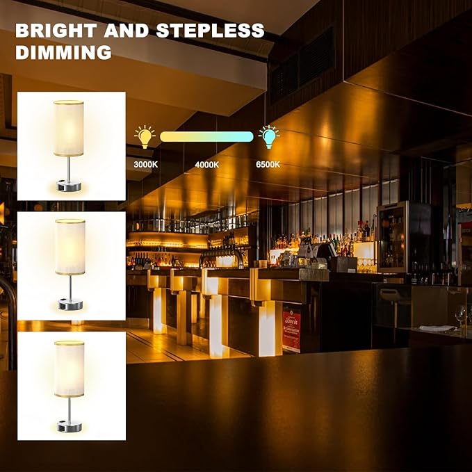 Table Lamp for Bedroom with Touch Control, Bedside Lamp with USB C+A Charging - Image 4