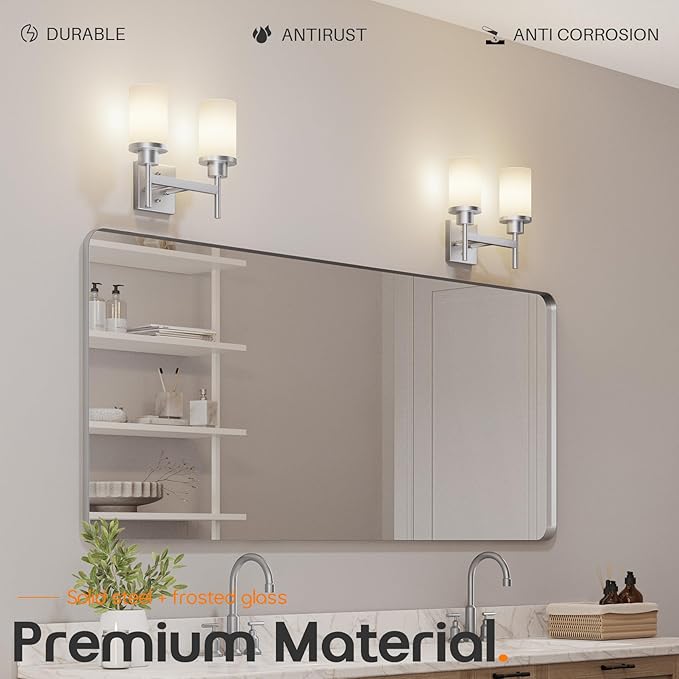 Bathroom Light Fixtures Brushed Nickel Vanity Lights - Image 3