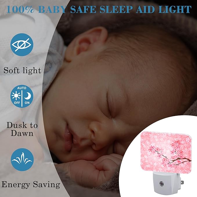 Blooming Cherry Blossoms Night Light Plug into Wall, Cherry Blossoms Night Light - Image 4
