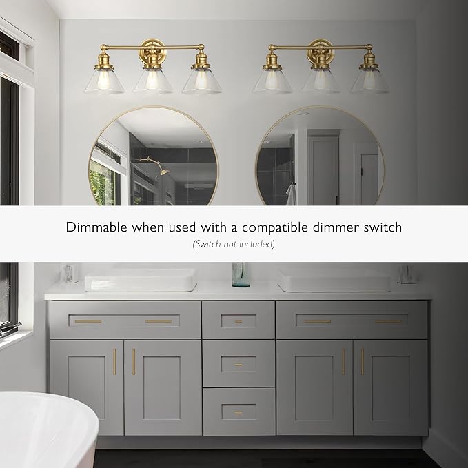 Design House Augustin Vanity Light, Seeded Glass Warm Glow, Up/Down Glow - Image 5