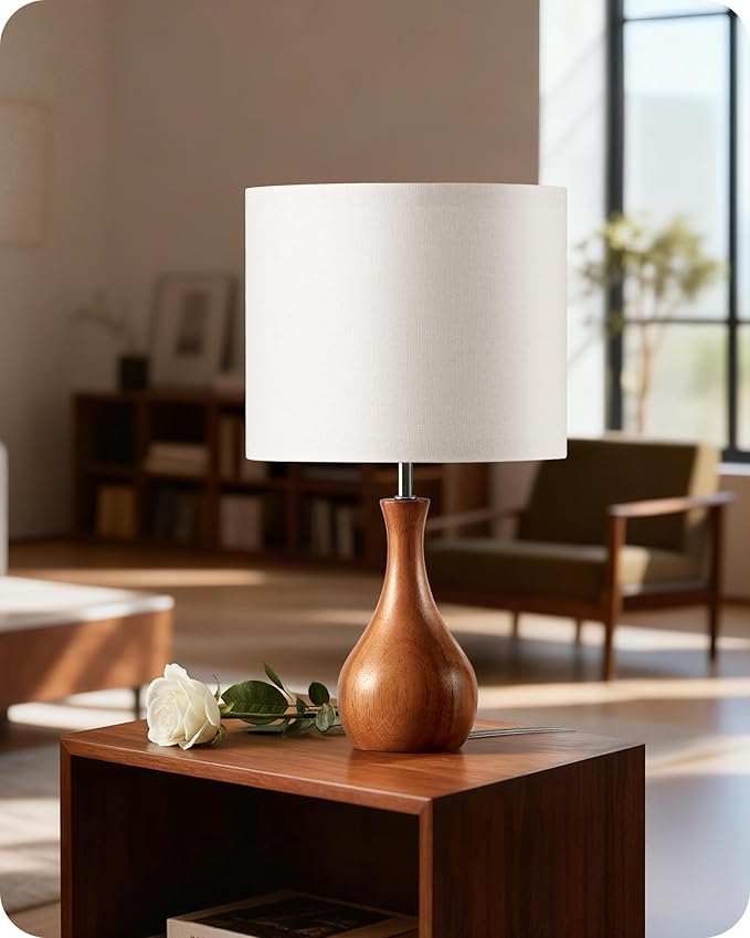 Small Table Lamp, Wood Desk Lamp - Image 3