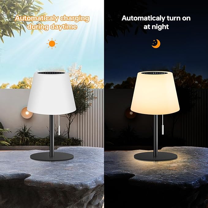 Solar Table Lamp for Outside Patio Solar Lamp Outdoor Lamp Waterproof - Image 2