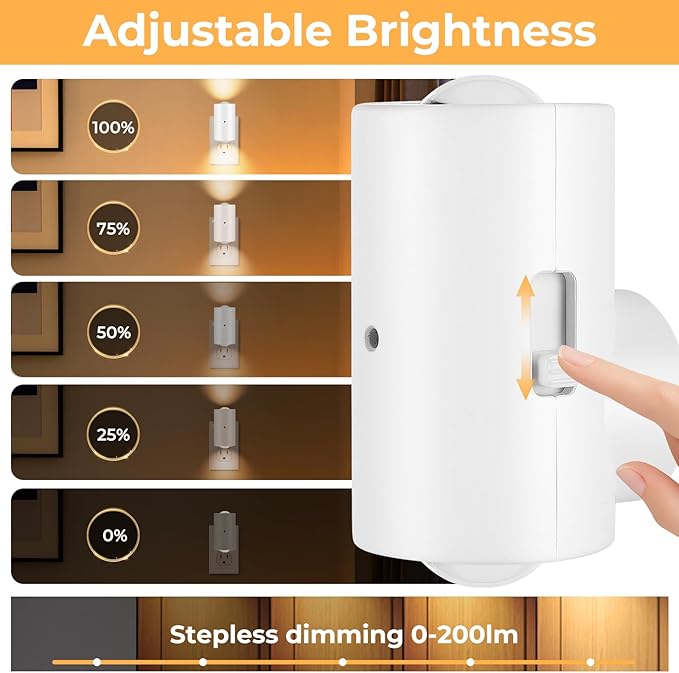 4 Pack Mini LED Night Light, Dimmable Plug-in Wall Light - Image 2