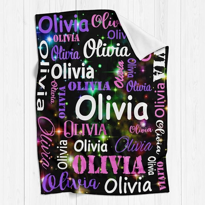 Gudina Personalized Name Blankets and Throws, Customized Name Blanket - Image 2