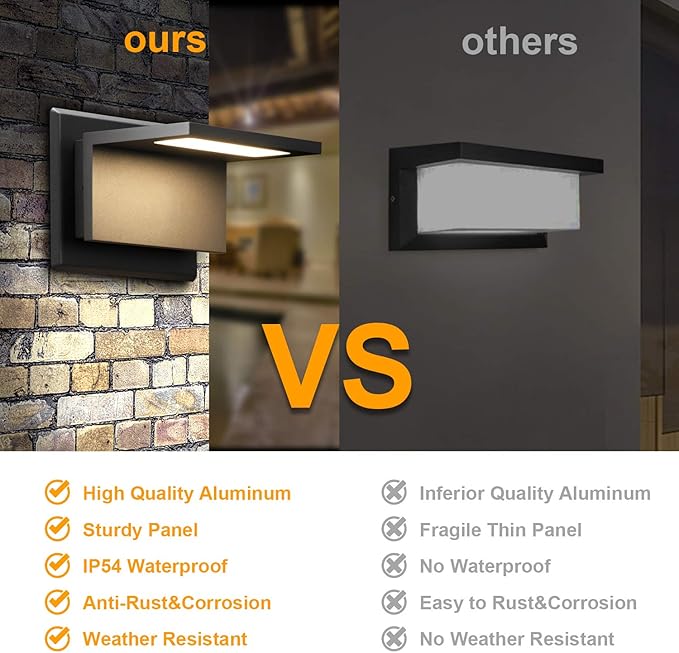 Wall Light Outdoor LED Wall Mount Lamp Modern Wall Sconce Lighting Lantern - Image 5
