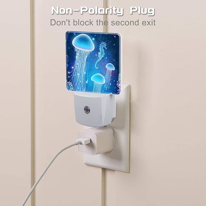 Magic Glowing Jellyfish and Seahorse Night Light Plug into Wall, Beautiful - Image 3