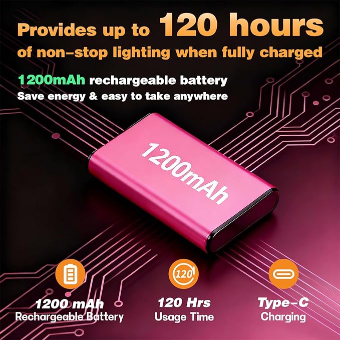 VAVOFO Rechargeable Book Light Rotatable：24 LEDs Reading Light, 3-Color & - Image 7
