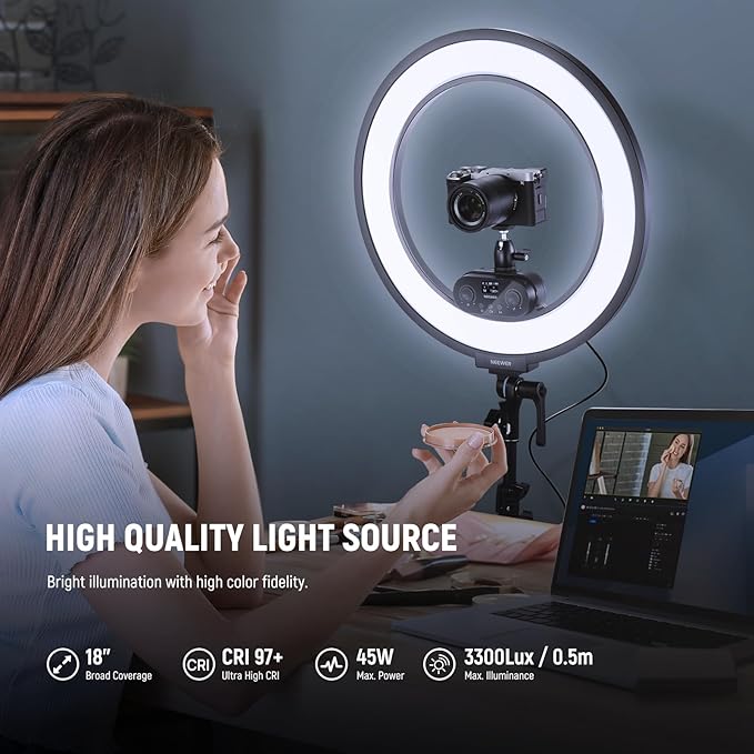 NEEWER 18 Inch Edge Lit Ring Light - Image 3