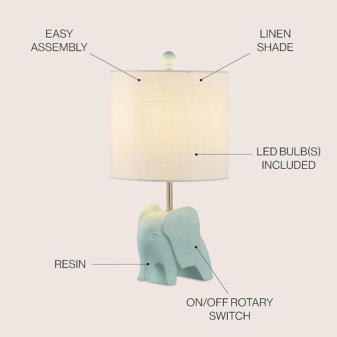 JONATHAN Y JYL1143B 17.5" Bohemian Elephant Table Lamp - Image 2