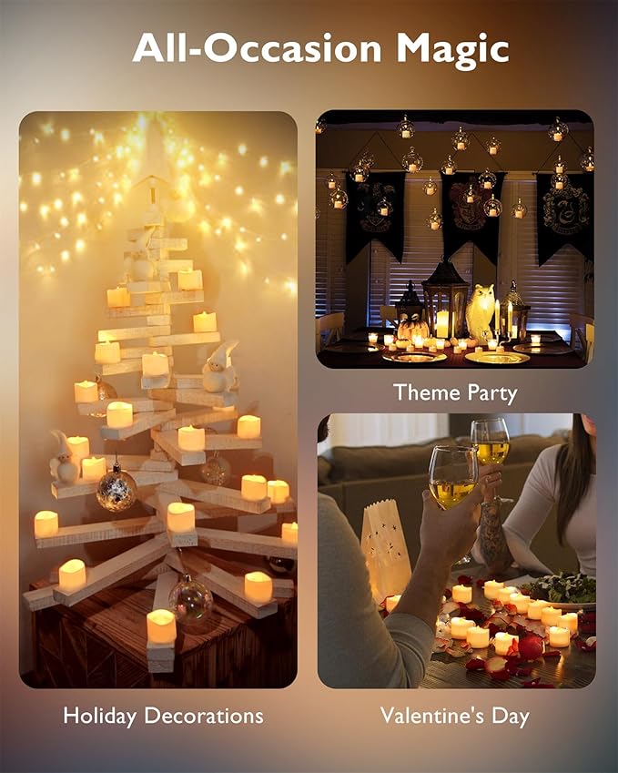 Homemory 12-Pack Flameless LED Tea Lights Candles Battery Operated, 200+Hour - Image 7