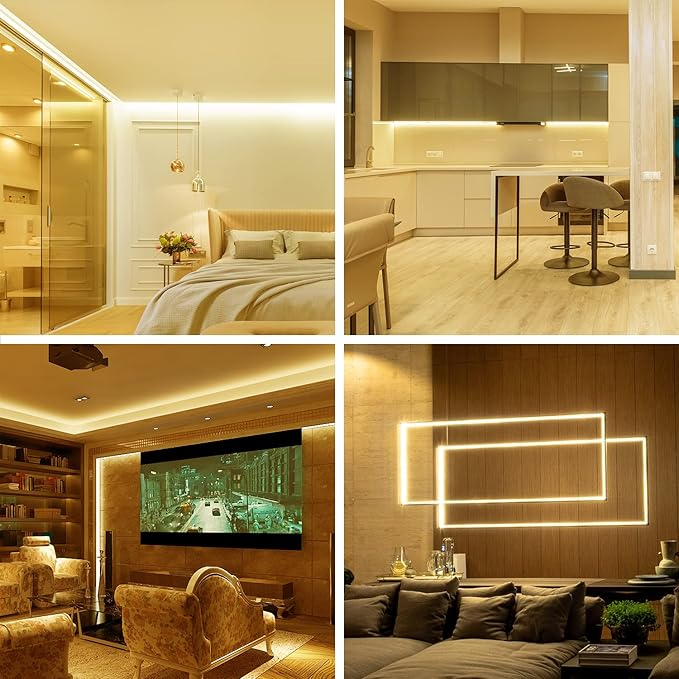 phopollo Warm White LED Strip Lights, 50ft Dimmable 3000k Warm White Led Light - Image 5