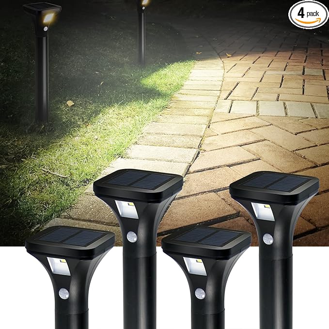 Solar Outdoor Lights with Motion Sensor – Waterproof LED Pathway Lights by AURAXY